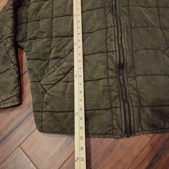 Free People Dolman Quilted Knit Jacket Oversized Zip Dusted Military XL Grunge - Picture 6 of 8